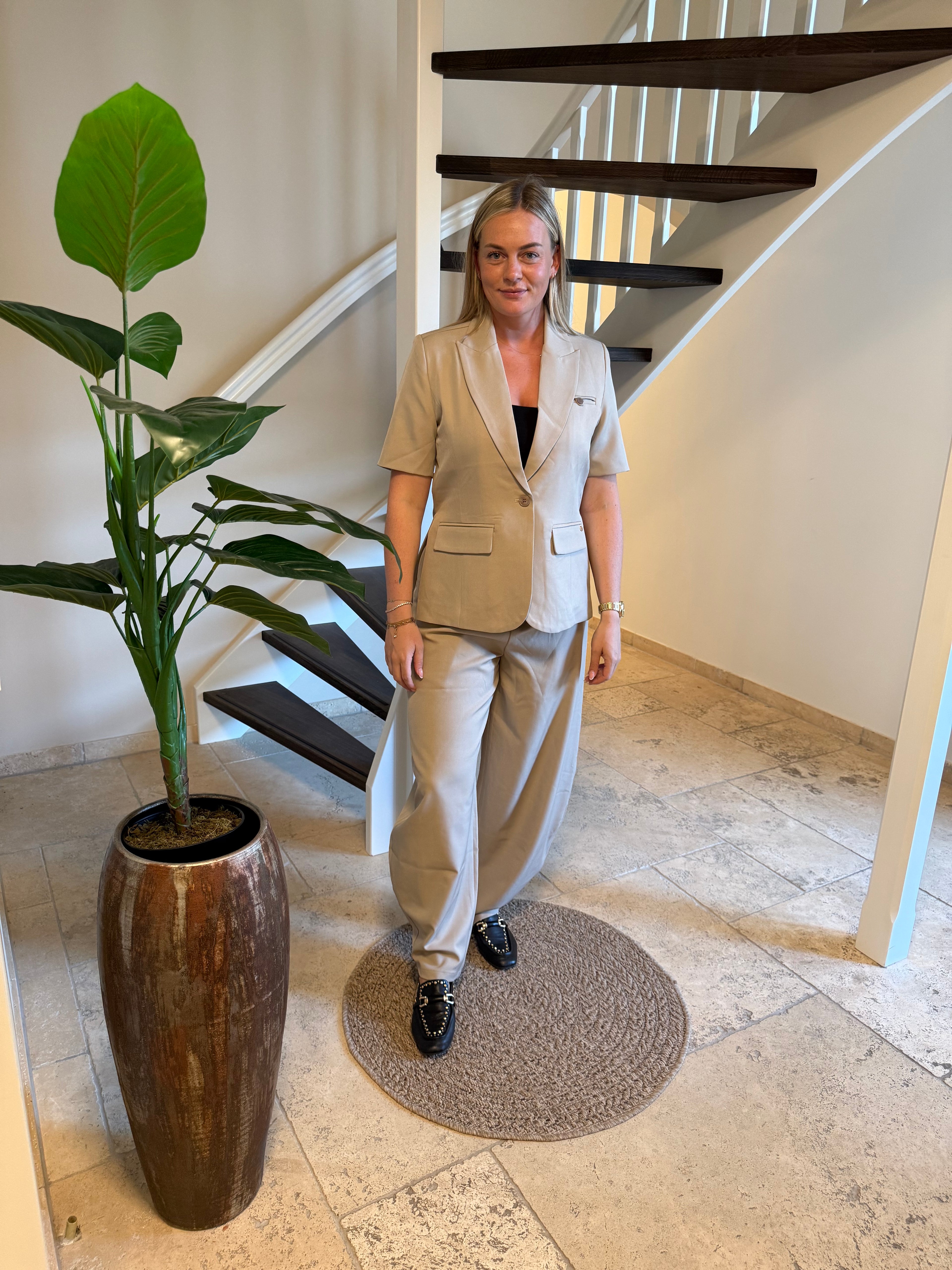 Getailleerde blazer | Beige