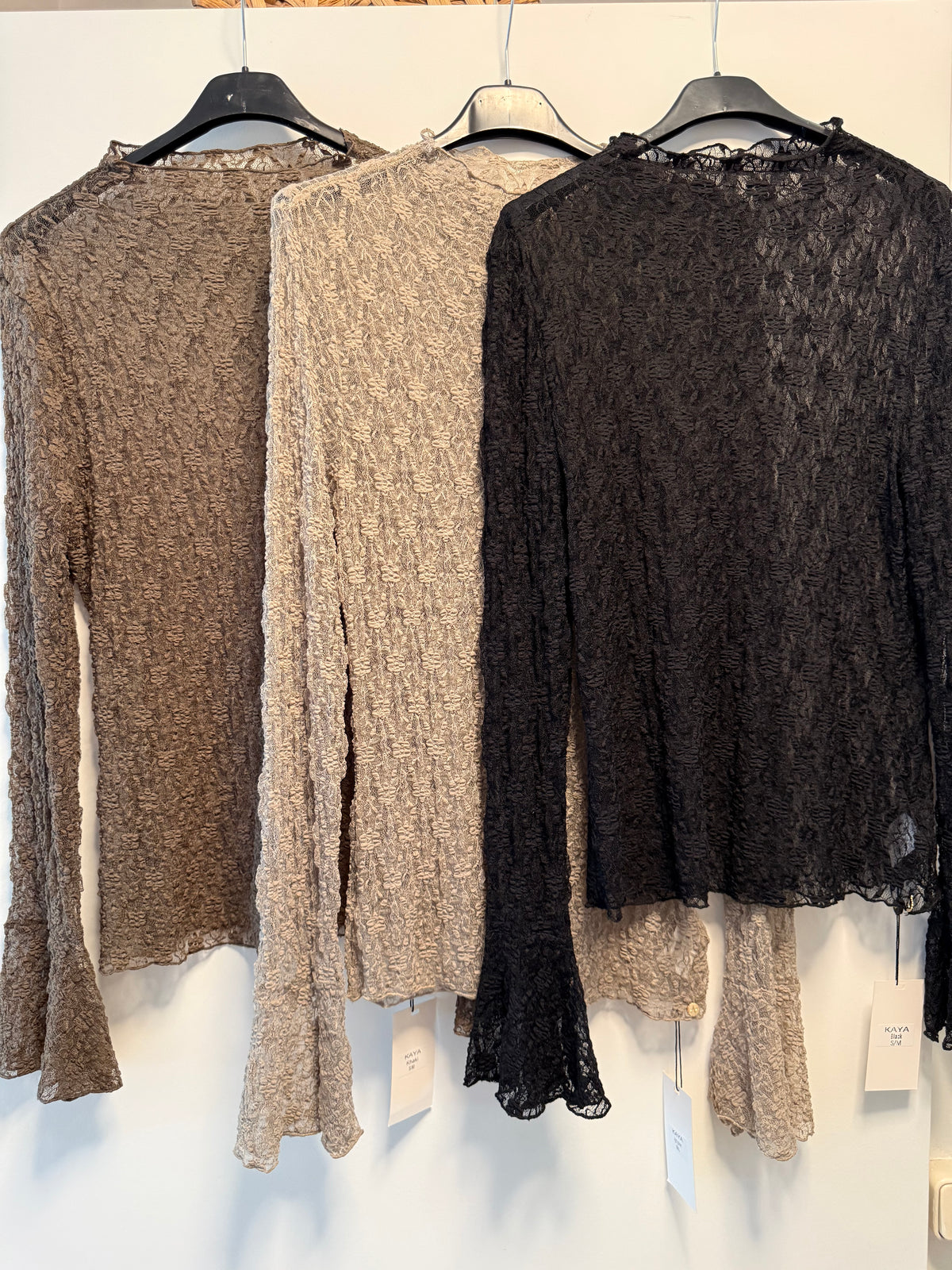 Kanten top | Taupe
